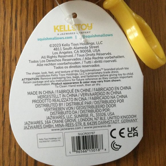 Squishmallows 3.5” Leigh the Yellow Frog Toad Spotted Key Clip-On - Picture 3 of 4